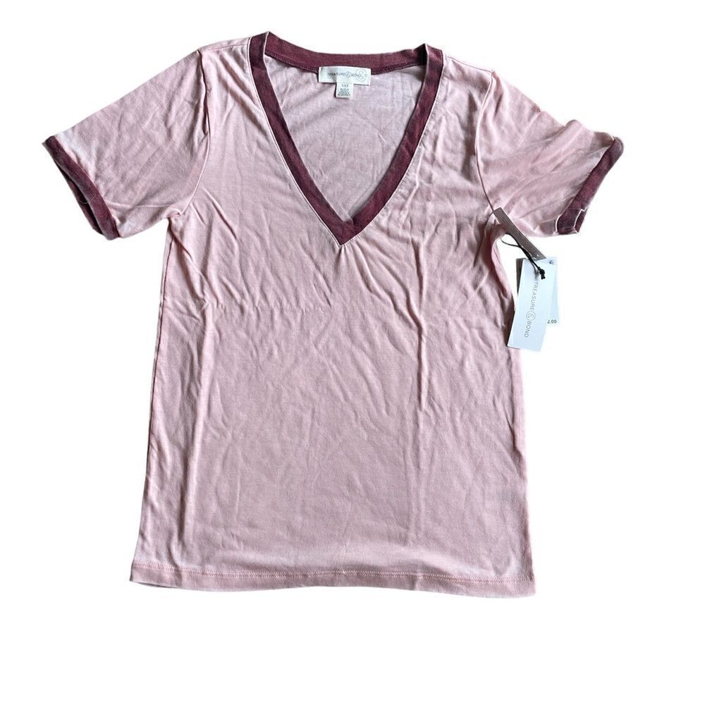 Treasure & Bond Pink V-neck Tshirt XXS